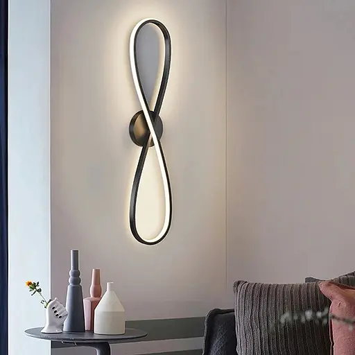 Настінний чорний бра Infinity Line F довжина 80 см Арт. WM36 BK - фото 1