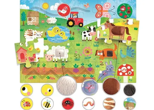 Настільна гра Headu Тактильний пазл Монтессорі. Ферма (Montessori. Tactile Puzzle: Farm) (MU23592) - фото 2