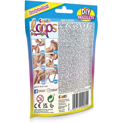Гумки для плетіння Craze Loops 100 шт. в асортименті (59487) - фото 3