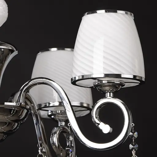 Люстра підвісна Brille кришталева з абажуром E14 40W CH (BCL-384S/5) - фото 9