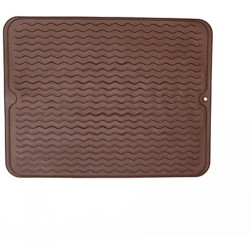 Килимок для сушки посуду Yiwu HP-42-9BR силіконовий 40х30 см коричневий  - фото 2