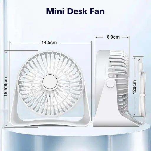 Портативний настільний вентилятор USB-вір Lafhome USB-вер 360° - фото 5