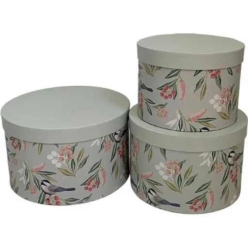 Набір подарункових коробок Ufo W2767 Bird круглі 3 шт. (W2767 Набір 3 шт BIRD коло)