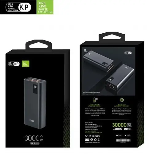 Зарядное устройство для телефона Power bank Power bank KP PD-32 30000 mAh с дисплеем Черный - фото 10