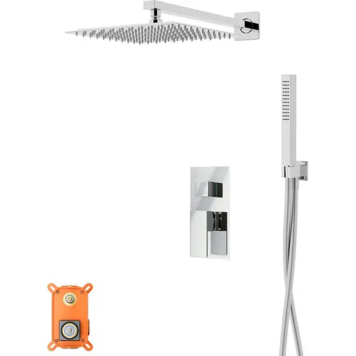 Душова система Corsan Ango 25 хром + BOX прихованого монтажу ZA25MCH, Хром - фото 1