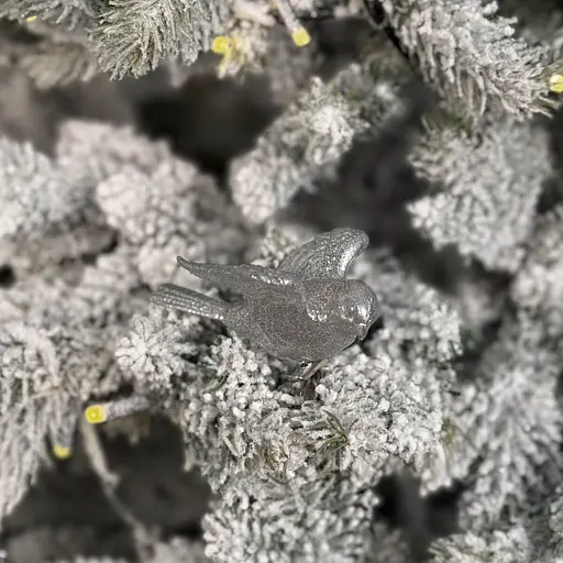 Елочная игрушка MIS LT Птичка 8х6х4 см серебряный - фото 2