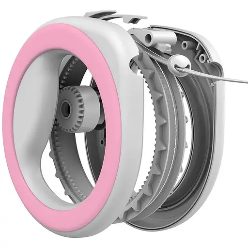 Повідець-рулетка для собак Waudog R-leash, кругла, XS-M, до 40 кг, 2,9 м, світловідбиваюча стрічка рожевий - фото 4