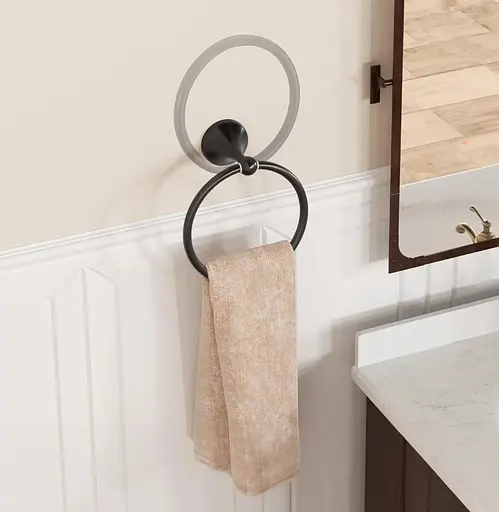 Тримач для рушника кільце Rea 332867A black REA-06922 Чорний матовий - фото 4