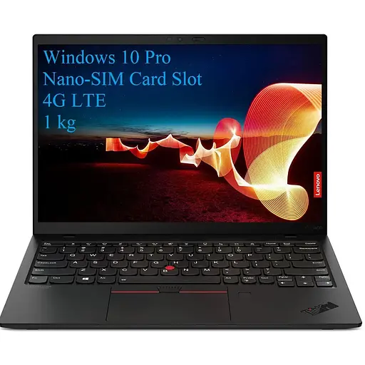 Ноутбук Lenovo ThinkPad X1 Nano G1, 13" 2k 2160x1350 IPS 450nits, Intel Core i7-1180G7 4-core, 16 GB DDR4, 512 GB SSD m2 PCIe, Intel Iris Xe графікою, Windows 10 Pro, Card Slot, 4G LTE