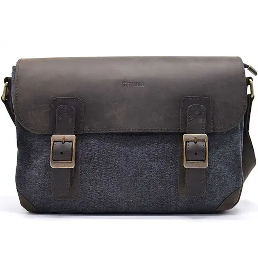 Чоловіча шкіряна сумка через плече TARWA 33х22х8 см sum0025818 - фото 3