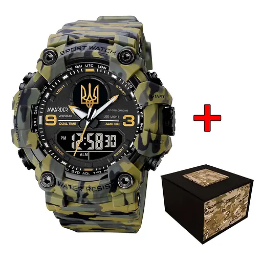 Годинник Awarder 001 Тризуб золото Camo Green