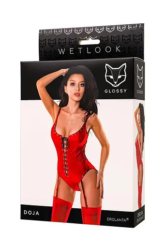 Боді Glossy Wetlook Doja L (червоний) - фото 14