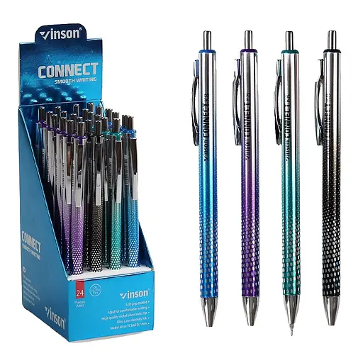 Ручка автоматична CONNEСT K8/M 45654 Vinson 0,7 мм, кулькова синя (6900077456547) - фото 1