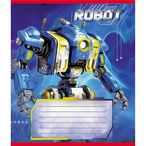 Зошит учнівський "Роботи" Leader 012-520125L-5 в лінію, 12 аркушів - фото 1