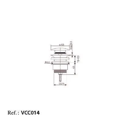 Донний клапан Imex PVD графіт VCC018, Графит - фото 2