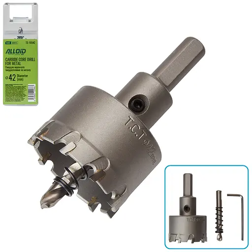 Свердло корончате Alloid Building Tools твердосплавне по металу 42 мм (TS-10042) - фото 2