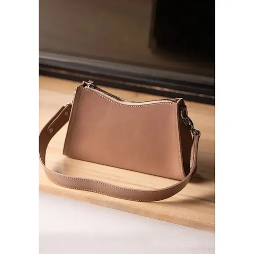 Женская кожаная сумка Sally карамель краст - фото 1