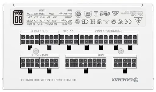 Блок живлення GameMax GX-1250 PRO 1250W ATX 3.1 80+ Platinum (GX-1250 PRO WT(ATX3.1PCIe5.1)) - фото 8