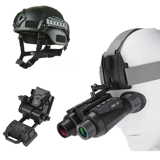 Бинокуляры ночного видения NV8300 HD 4K (до 500м) + шлем (ABS пластик) + крепление FMA L4G24 + карта 64Гб