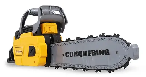 Дитяча ігрова бензопила на батарейках, звук автоматичного обертання пилкового ланцюга Power Tools T001 Жовтий - фото 1