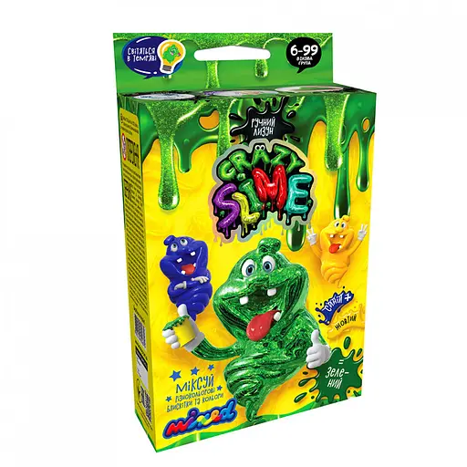 Детский набор для проведения опытов "Crazy Slime" Danko Toys SLM-02 укр Зелёный - фото 1