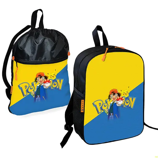 Шкільний рюкзак дитячий Покемон Пікачу + Сумка для взуття спортивної форми рюкзак-мішок для хлопчика (01797)
