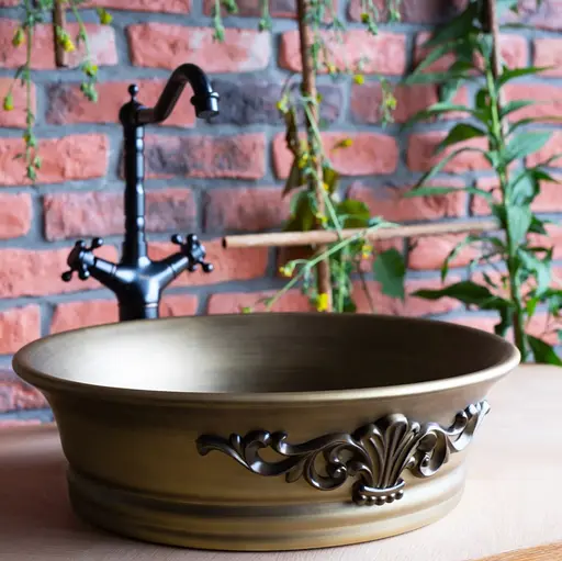 Умивальник Rea Betty накладний REA-U1057, коричневий - фото 3