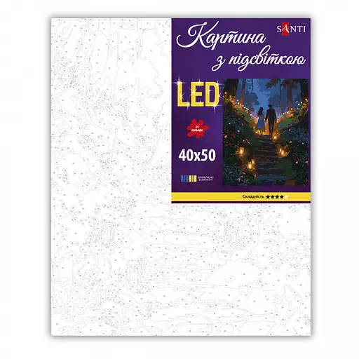 Картина по номерам Santi Романтическая прогулка 40х50 см LED подсветка (956660) - фото 2