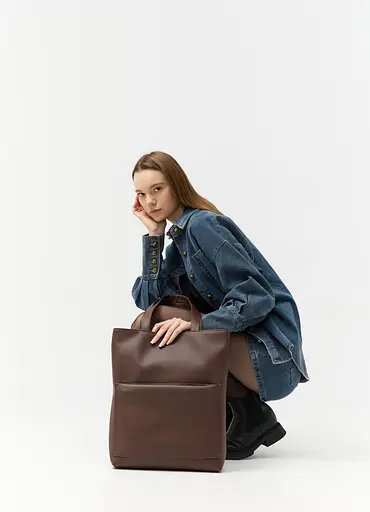 Женская сумка Sambag Largo шоколадная 41 х 30 х 10 см (93220020) - фото 5