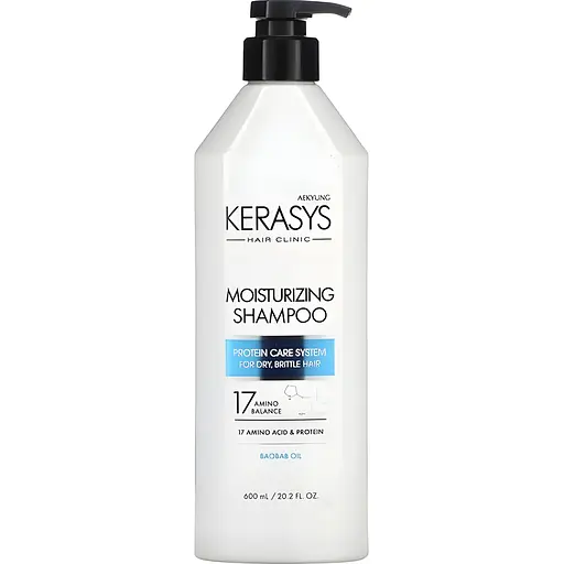 Зволожувальний шампунь Kerasys Hair Clinic Protein Care System Baobab Oil 600 мл