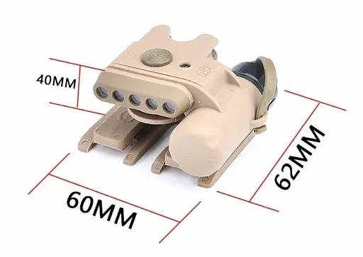 Тактический фонарик на шлем (белый и красный свет) Койот - фото 3