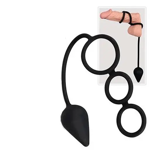 Анальна пробка з неперевершеними кільцями для пеніса 36 см. K000036 - фото 2