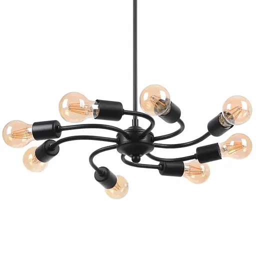 Люстра Brille лофт підвісна E27 60W BK (BL-326S/8) - фото 3