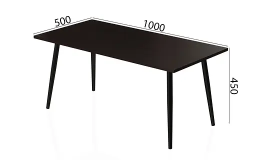 Стіл журнальний Монтана Ferrum-decor 45x100x50 Чорний метал ДСП Венге Магія 16 мм (FRD-106713) - фото 6