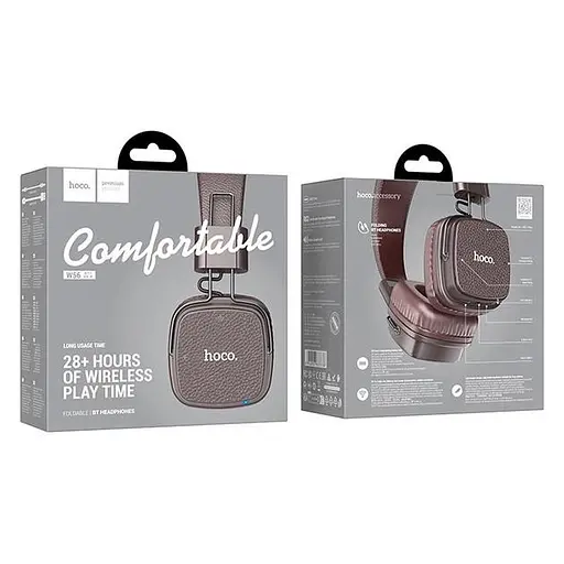 Навушники Hoco W56 Earl BT headphones, BT5.4, AUX, TF, Type-C, 250mAh, 28h, brown - фото 4