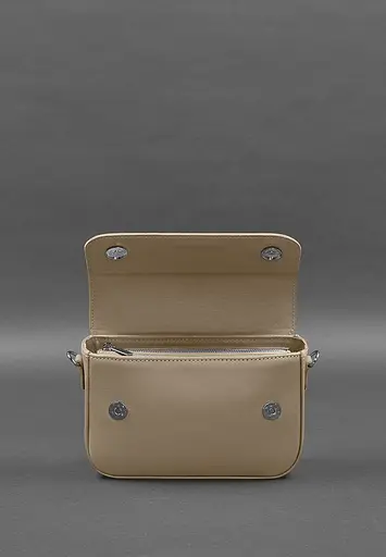 Женская кожаная сумка Mary светло-бежевая - фото 5