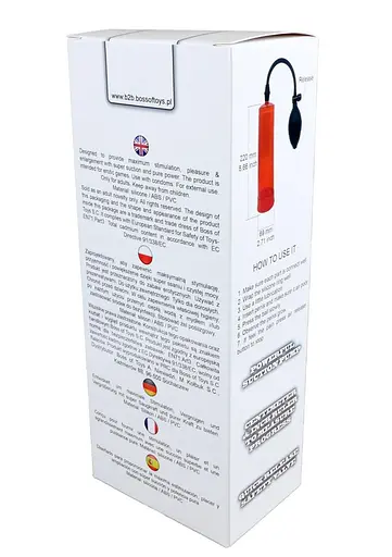 Помпа для пениса Boss of Toys Powerpump 22х6.9 см красный - фото 5