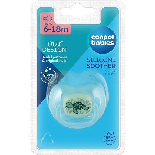 Пустышка силиконовая круглая Canpol babies Love&Sea 6-18 месяцев голубая (34/901_blu) - фото 3