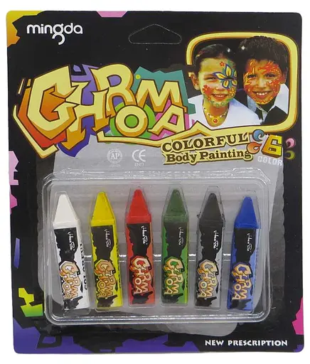 Краска-карандаш для грима, 6 цветов