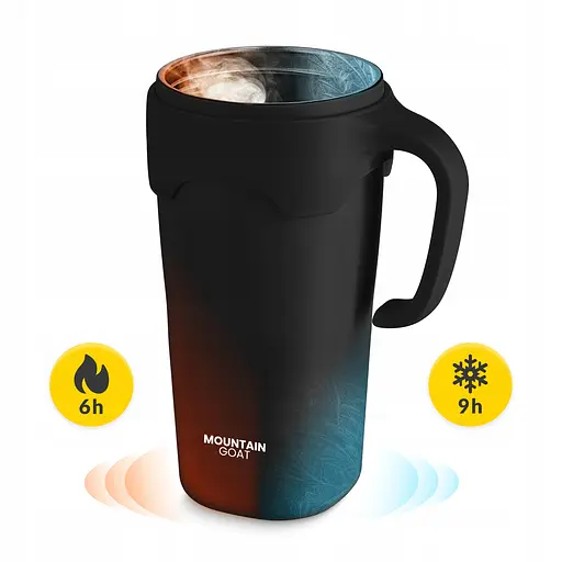 Термокружка Mountain Goat со соломинкой 0.65 л Black (P-5905973406123) - фото 8