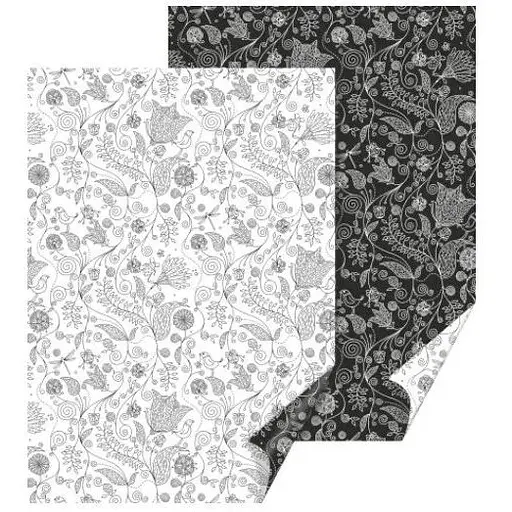 Папір з малюнком "Flower" двосторонній Монохром 21х31см 200г/м2 Heyda