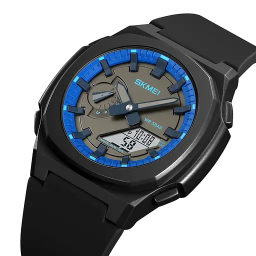 Наручний годинник чоловічий 2091BKBUWT Black-Blue-White Skmei acs0030300 - фото 2