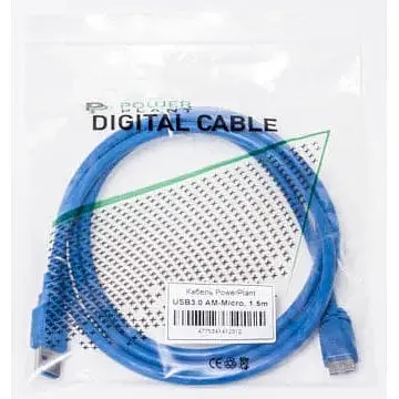 Usb Кабель PowerPlant Usb 3.0 A м мicro 1.5 м - фото 1