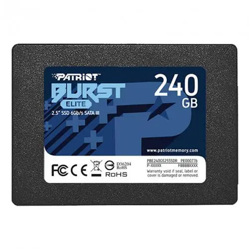 Твердотільний накопичувач SSD 240Gb, Patriot Burst Elite, SATA3, 2.5`, 3D TLC, 450/320 МБ/с (PBE240GS25SSDR)