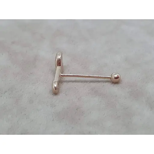 Золота сережка для пірсингу язика Ірій. З6040 - фото 2