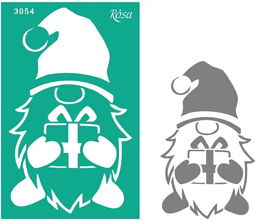 Трафарет багаторазовий самоклеючий №3054 Елементи та написи 13х20см серія Новий рік Rosa TALENT