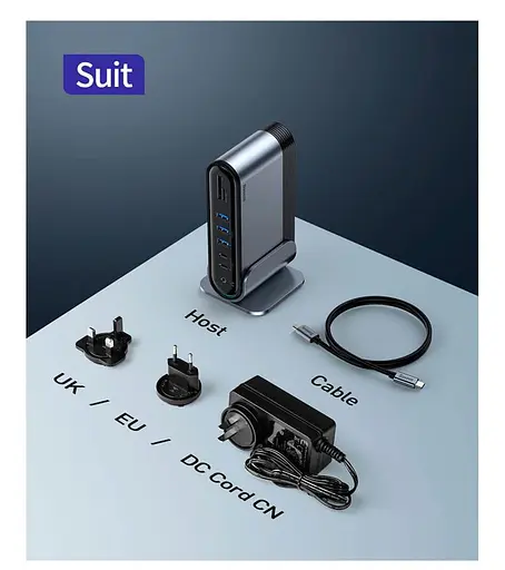 Хаб адаптер Baseus Working Station Multifunctional Type-C Hub Adapter 16-в-1 CAHub-BG0G - фото 6