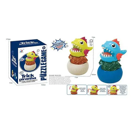 Зубастик 1669 З "Пірання", звукові ефекти, підсвічування, в коробці (6983143240578) МІКС - фото 1