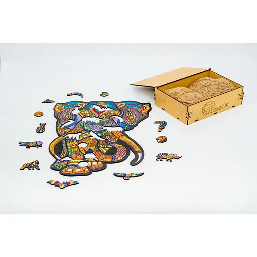 Фигурный деревянный пазл PuzzleOK A3 Индийский слон 132 элемента PuzA3-03121  - фото 2