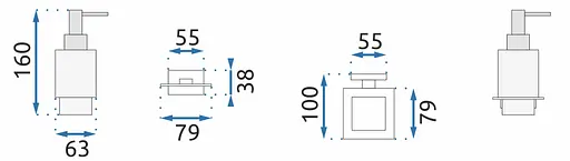 Дозатор для рідкого мила Rea Oste 6 black REA-80047, Чорний - фото 5